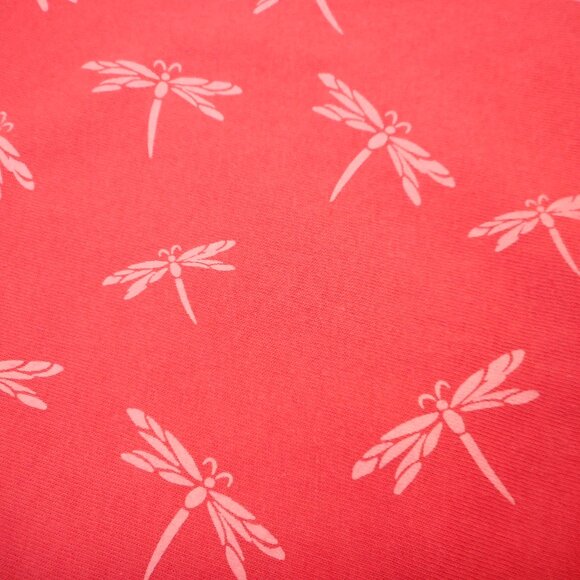 M Mac Vermont Country Store Women's size L Dragonfly Print Top Coral Red - Picture 9 of 10